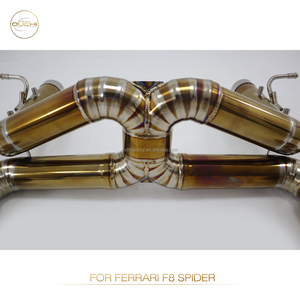 Catback de escape de aleación de titanio Ouchi para <span class=keywords><strong>Ferrari</strong></span> F8 Spider F142MFL 2019 + 3,9 T <span class=keywords><strong>V8</strong></span> sin válvula de silenciador piezas de rendimiento automático - Product Image 5