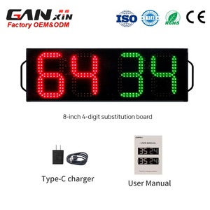 GANXIN 8-In LED fútbol portátil electrónico cambio de jugador tablero de visualización 1 lado árbitro sustitución tableros equipo - Product Image 6