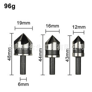Broca de biselado con punta de carburo Hesheng de 19 mm, vástago redondo, herramienta de perforación de grado industrial para trabajar la madera - Product Image 3