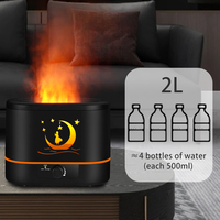Humidificateur d'air à flamme 2L, diffuseur d'arômes de luxe pour la maison, grand réservoir de 2 litres, humidificateur ultrasonique, cadeau