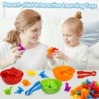 Jouet éducatif sensoriel Montessori arc-en-ciel comptage ours dinosaure Animal couleur jeu de tri et d'association jouets mathématiques pour enfants