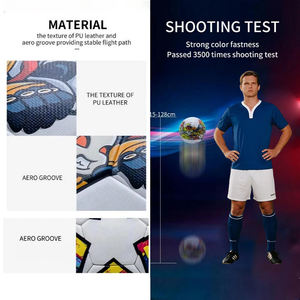 Ballons de football en cuir synthétique PU personnalisés par sublimation, taille 5, différents types de ballons d'entraînement pour la Coupe d'Europe 2024 et la Coupe du Monde - Product Image 4