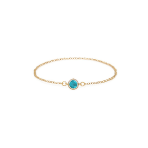 Pulsera de Acero Inoxidable en Tono Dorado con Circonita Azul de Corte Redondo, Cadena Clásica, Joyería Unisex para Regalo - Product Image 2