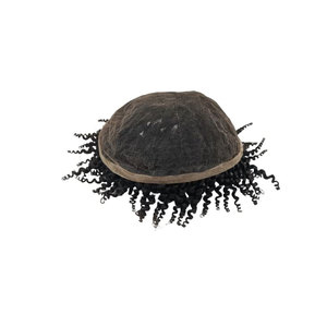Base in pizzo pieno di alta qualità 100% capelli umani brasiliani remy durevole nero stile dreadlock Topper posticci parrucchino per <span class=keywords><strong>uomo</strong></span> - Product Image 3