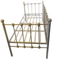 Lit enfant en fer simple avec barrière haute, convertible en canapé élargi pour garçons et filles, idéal pour hôtels, écologique, sans sommier requis