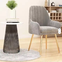 Silla de Comedor Moderna al por Mayor, Muebles de Comedor, Silla de Comedor Nórdica de Metal, Silla de Comedor de Terciopelo con Patas de Metal
