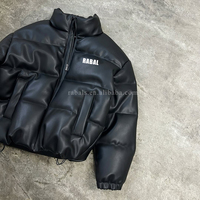 Veste matelassée pour homme sur mesure, en cuir de haute qualité, coupe-vent, avec fermeture éclair, col montant, rembourrage épais en mousse, grande taille, collection automne