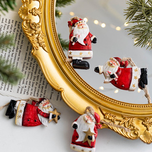 <b>Christmas</b> Resin Santa Ornaments Hanging Retro Style Tree Decorations Mini <b>Figures</b> Hand Painted For <b>Christmas</b> - Product Image 2