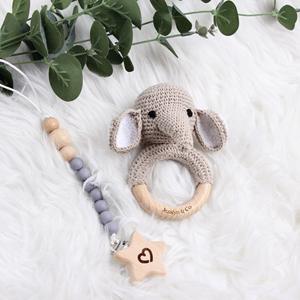 Sonajero de Animales de Peluche Tejido a Mano de Alta Calidad para Bebés, Juguete de Dentición en Forma de Anillo, Regalo para Recién <span class=keywords><strong>Nacidos</strong></span>, Forro de Malla, 20 cm - Product Image 1