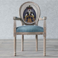 Chaise en tissu de couleur antique Meubles de salle à manger en bois de caoutchouc massif Chaises de salle à manger Chaises de salle à manger en bois au design vintage