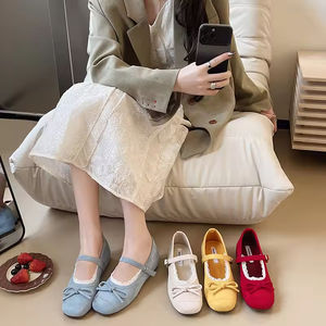 Spring Women's Shoes 2025 New Arrivals-Wholesale Korean Style Slip-On Breathable Lightweight Flat <b>Sandals</b> with <b>Bows</b> - Product Image 2