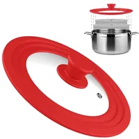 Couvercles universels en verre trempé et silicone (qualité alimentaire) de 18-20-22 cm, remplacement OEM, résistants à la chaleur, en gros