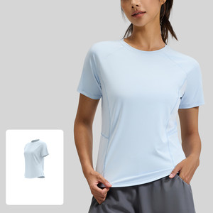 T-<span class=keywords><strong>shirt</strong></span> de <span class=keywords><strong>sport</strong></span> pour <span class=keywords><strong>femme</strong></span> <span class=keywords><strong>grande</strong></span> <span class=keywords><strong>taille</strong></span> à manches courtes, dos en mesh, respirant, séchage rapide, en Spandex/Nylon, idéal pour le yoga, le fitness et la course en extérieur - Product Image 3