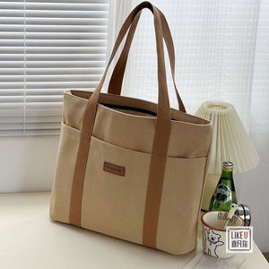 <span class=keywords><strong>Bolsa</strong></span> <span class=keywords><strong>de</strong></span> Lona Gruesa <span class=keywords><strong>de</strong></span> Diseño Original Estilo Japonés, Bolso <span class=keywords><strong>de</strong></span> Hombro Simple y Versátil para Estudiantes y Uso Diario - Product Image 3