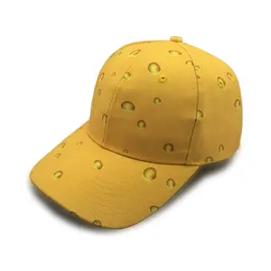 Neuer Trend individuelle vollständig bedruckte Sportkappe Gorras, Großhandel Outdoor Reisen 6 Paneele gelbe Farbe Baseballkappe Hut