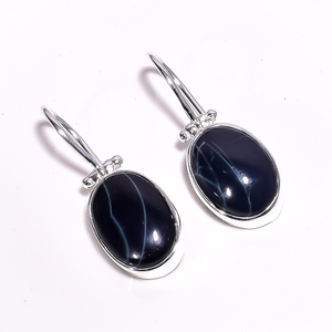 ต่างหูเงินสเตอร์ลิง925แอมโมไนต์แฟนซีสุดหรูต่างหูอัญมณีทำด้วยมือเครื่องประดับเงิน925ผู้ส่งออก - Product Image 2