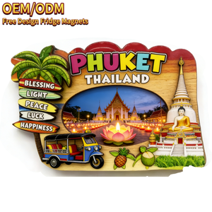 แม่เหล็กติดตู้เย็นลายวิวภูเก็ตสีสันสดใส ของที่ระลึกและของฝากจากวันหยุดในไทย - Product Image 4