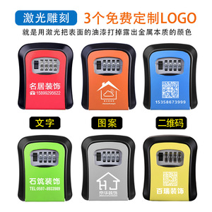 Key <b>Box</b> <b>Combination</b> <b>Lock</b> Zinc Alloy Plastic Portable Home Decoration Security Storage Gray Rectangle Shape KS810 - Product Image 3