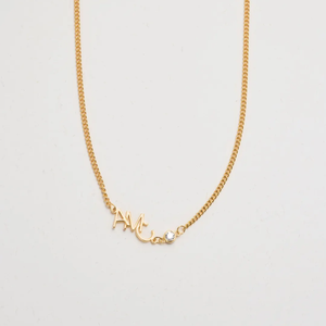 Collier Initiales avec Chaîne Bordures Minuscule Emboîtement Deux Lettres Dainty Personnalisé pour Elle - Product Image 1