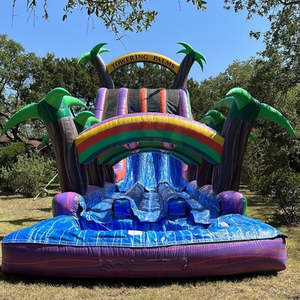 Scivolo d'Acqua Gonfiabile Gigante <span class=keywords><strong>per</strong></span> <span class=keywords><strong>Feste</strong></span> all'Aperto, Castello Gonfiabile con Scivolo Acquatico Tropicale Lungo <span class=keywords><strong>per</strong></span> Bambini e <span class=keywords><strong>Adulti</strong></span> - Product Image 4