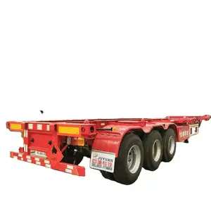 Madagascar Flatbed 3 Assen Container Verzending Tandem 40ft Chassis Skelet Oplegger