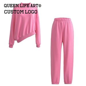 カスタム2ピースパーカーセット女性用特大ニットコットンポリエステルビンテージジッパー,タイパーエースプリントボタンリップショート - Product Image 5