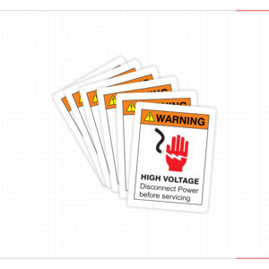Advertencia de Alto Voltaje: Desconectar la Energía Antes del Servicio, Señal de Seguridad, Adhesivo Impermeable con Acabado Mate - Product Image 2