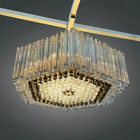 Lustre en verre soufflé à la main de style italien du milieu du siècle, tube en verre de Murano, luminaire de plafond moderne de luxe en cristal pour villa, duplex, hall d'hôtel