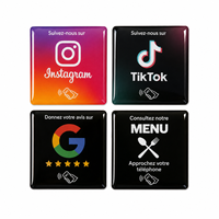 Plaque en acrylique personnalisée NFC pour avis Google et réseaux sociaux, carte de menu, carte NFC en acrylique pour restaurants