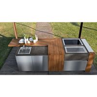 Plan de travail extérieur en acier inoxydable 304, barbecue à gaz commercial, armoires de cuisine extérieures en acier inoxydable
