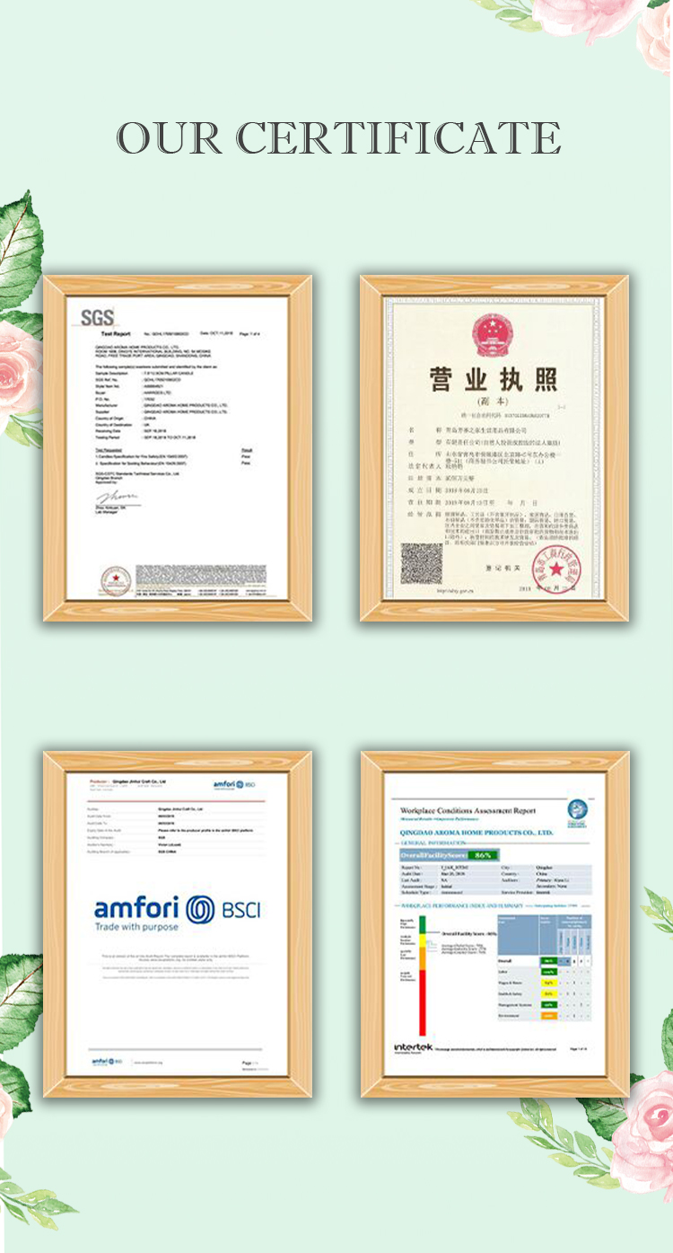 AROMA HOME Wholesale Handmade Dried Flower Car Home Fragrance Scented Soy Wax Tablets Candle 14