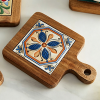 Cadeaux de déménagement : Sous-verres en bois d'acacia pour table basse, protection de table, décoration, sous-verres mignons en bois pour tasses