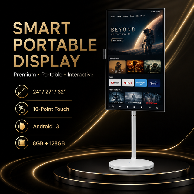 Professional 27-Inch White LED 120Hz Smart Mobile Display All-in-One Touch Screen for Global Market OEM/ODM