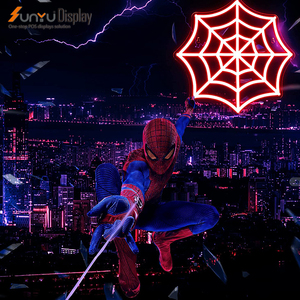 Bán buôn tùy chỉnh miễn phí thiết kế Halloween Spider <span class=keywords><strong>Web</strong></span> bên nhà trang trí đèn neon - Product Image 2