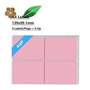4up/sheetカスタムライトピンクウッドフリーインクジェットプリンターレーザー加工機衣類包装ラベルロゴステッカーA4ラベル紙 - Product Image 4
