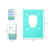 Lot de 10 housses de siège de toilette jetables et imperméables en papier, emballées individuellement, pour hôtels et toilettes publiques