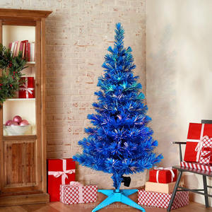 6FT Blue Fiber Optic -Up Artificial Christmas <b>Tree</b> High Quality Eco-Friendly Multi-Colored <b>LED</b> for Home Hotel Parties Office - Product Image 4