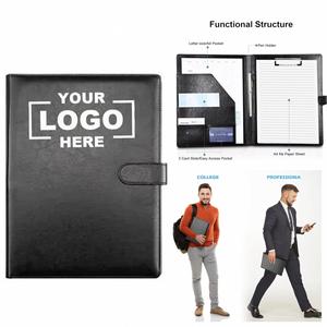 Custom Business Office Document Clip PU Leather Contract Book Clip <b>A4</b> <b>File</b> Folder - Product Image 1