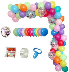 Conjunto de balões de látex confete, conjunto de balões coloridos de látex para aniversário de casamento, festa de aniversário orgânico