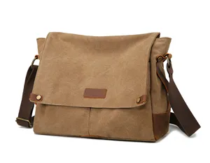 leather travel messenger office crossbody mens bag durable latest cotton canvas messenger sling shoulder messenger bag