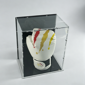 Custom Logo Deluxe Acrylic Boxing Glove Display Box <b>Large</b> Acrylic Box for Sports Memorabilia Collection - Product Image 1