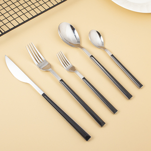 Phong cách retro Màu đỏ gỗ màu xử lý thép không gỉ xử lý thiết lập dao kéo cho nhà Flatware - Product Image 6