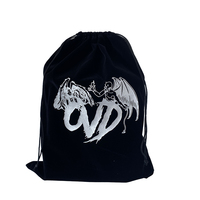 Sacs de rangement pour robe et masque d'Halloween en velours avec cordon de serrage noir de 12x16 pouces avec logo personnalisé
