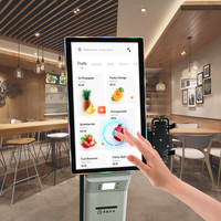 Kiosque de paiement automatique à écran tactile pour restaurant, 21,5/24 pouces, avec SDK, sur pied, impression intégrée, commande automatique