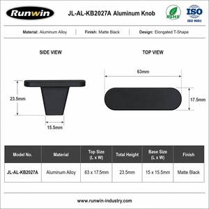 OEM Elongated Matt Black Modern Durable Cabinet <strong>Knob</strong> Aluminum Alloy T-Shape Easy Installation Drawer <strong>Bedroom</strong> Kitchen Bathroom - Product Image 3