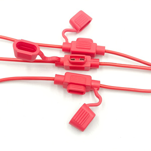 Portafusibles automotriz Mini en línea resistente al agua 20AWG con portafusibles de coche de carcasa roja - Product Image 4