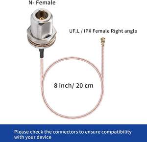 Cable de Conexión Mini PCI UFL a Tipo N Hembra de 10 cm RG178 para Tarjeta WiFi - Product Image 3