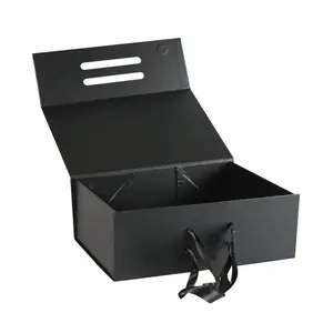 낮은 MOQ 고급 자석 상자 뚜껑 폐쇄 블랙 선물 상자 골판지 선물 상자 자석 폐쇄 뚜껑