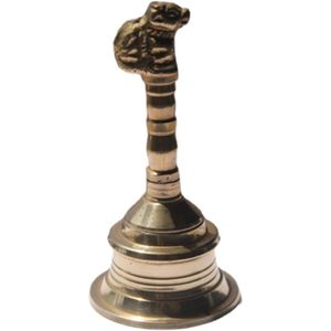 PARIJAT HANDICRAFT 4 pulgadas latón indio de mano Ghanti colorido decorativo Jingle Bell Navidad Diwali hogar 4,6 onzas - Product Image 5