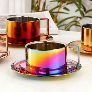 Vente en gros de tasses à thé et à café en acier inoxydable personnalisées avec logo, avec plateau et poignée, pour la maison, le bureau, le restaurant - Product Image 1